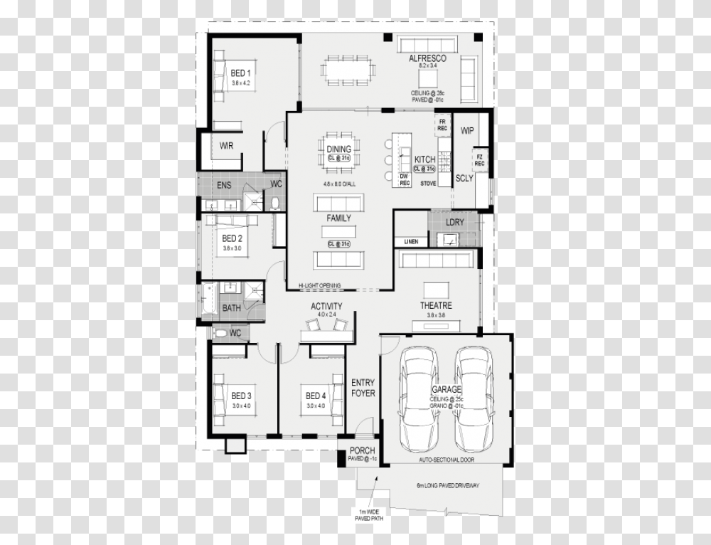 Bedroom Floorplan For House, Floor Plan, Diagram, Plot Transparent Png