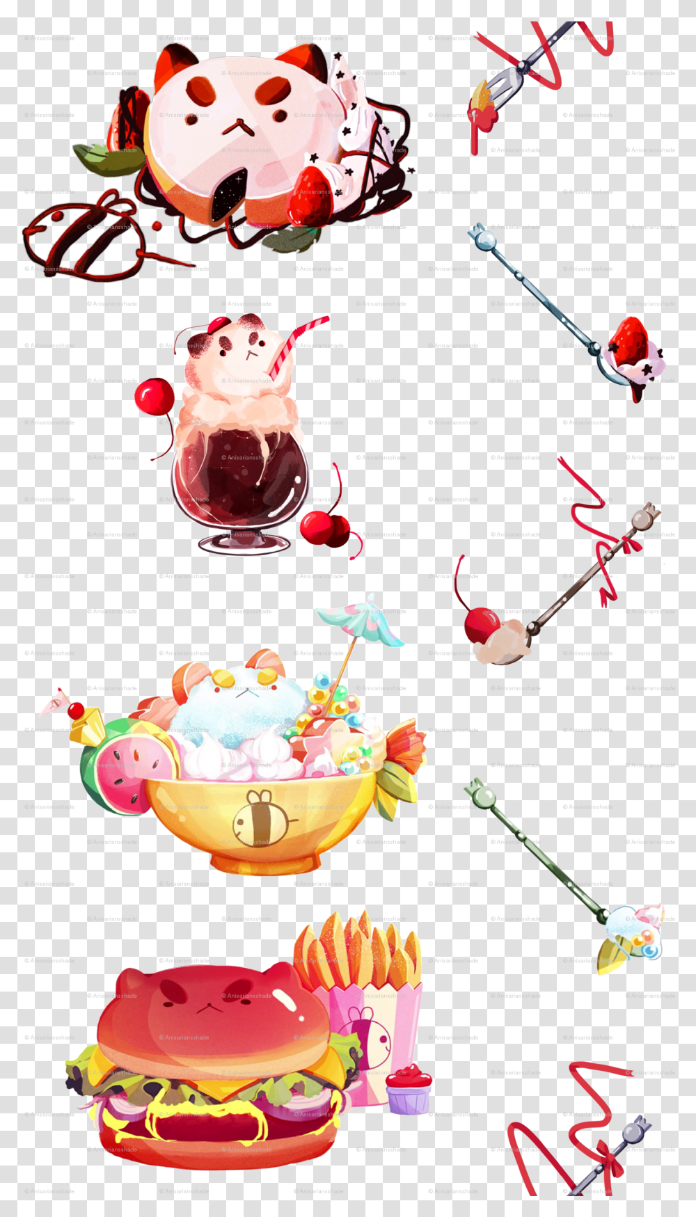 Bee And Puppycat Episode Art, Burger, Food, Birthday Cake Transparent Png