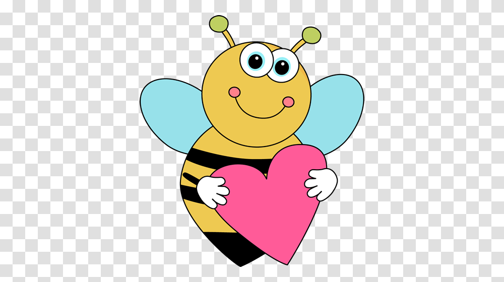Bee Border Clip Art Cartoon Valentines Day Bee, Heart, Invertebrate, Animal, Photography Transparent Png