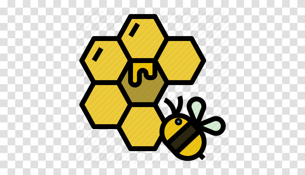 Bee Bumblebee Hive Honey Insect Icon, Hand Transparent Png