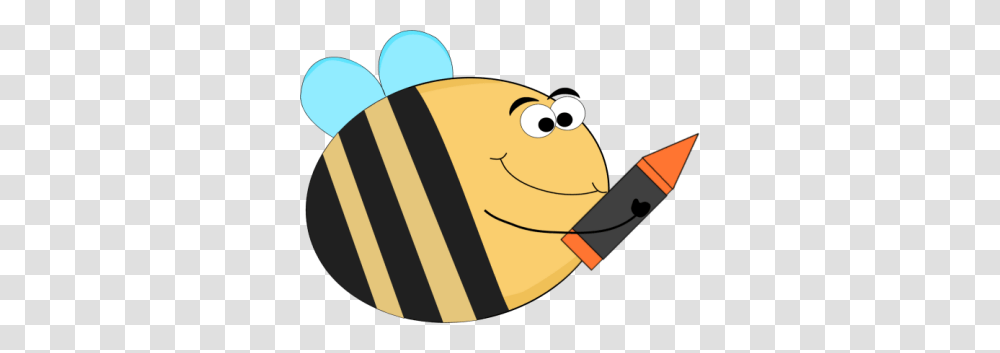 Bee Crayon Clipart Funny Bee With An Orange Crayon Clip Art, Barrel, Hand Transparent Png