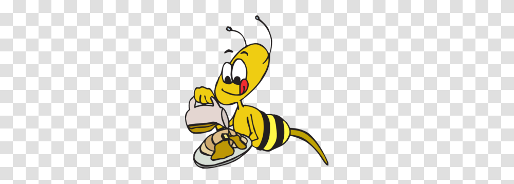 Bee Eating Pancakes Clip Art, Honey Bee, Insect, Invertebrate, Animal Transparent Png