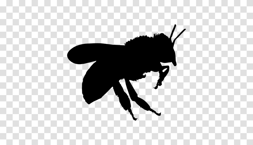 Bee Flying Silhouette, Invertebrate, Animal, Insect, Honey Bee Transparent Png