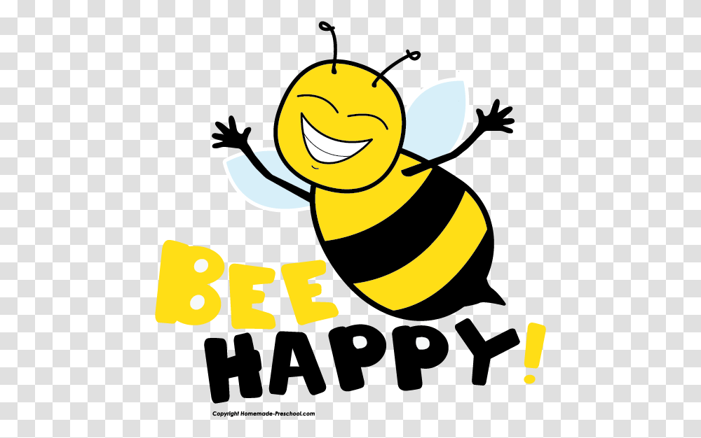 Bee Happy Clipart, Honey Bee, Insect, Invertebrate, Animal Transparent Png