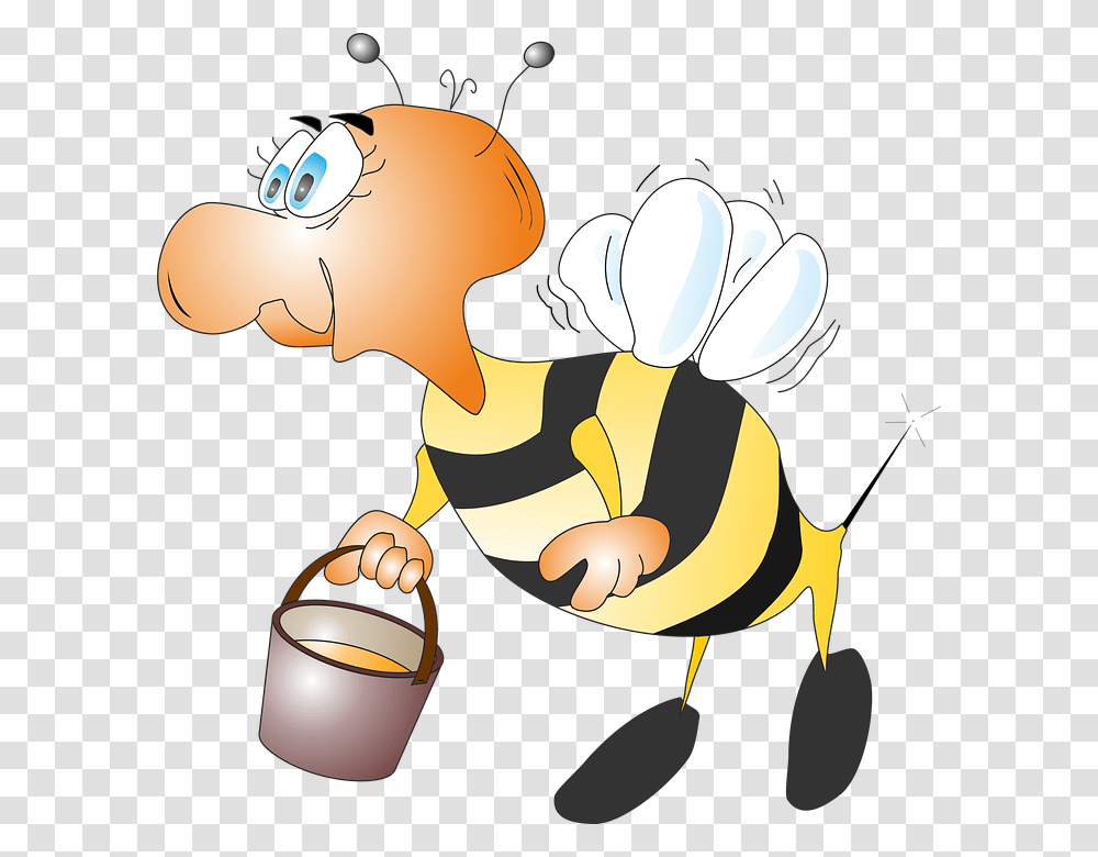 Bee Honey Bee Honey Beekeeping Cartoon, Lamp, Washing, Drawing, Animal Transparent Png