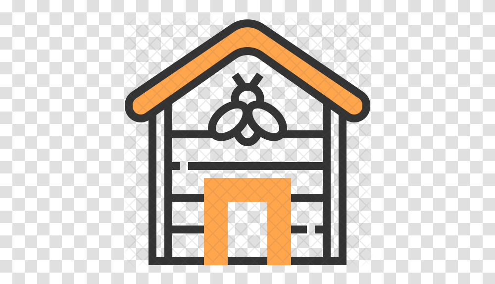 Bee House Icon Dog House Clipart Black And White, Architecture, Building, Gate, Fence Transparent Png
