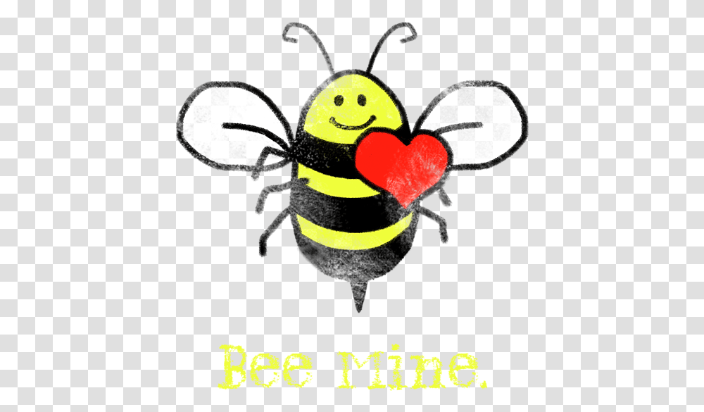 Bee Mine Cute With Heart For Valentines Day T Shirt Cute Love Paintings, Advertisement, Poster, Animal, Wasp Transparent Png