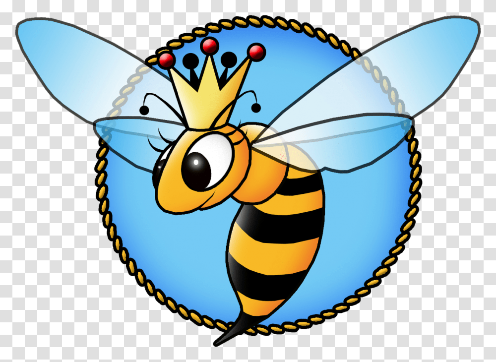 Bee Queen Blue Cartoon, Honey Bee, Insect, Invertebrate, Animal Transparent Png