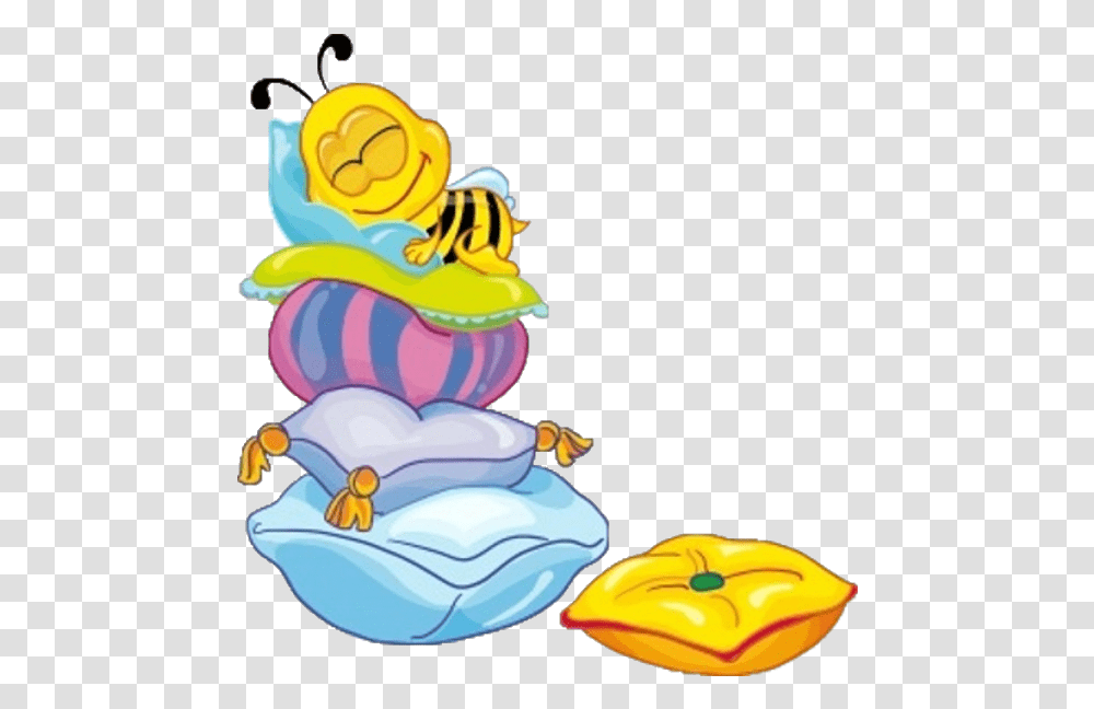 Bee Sleeping Cartoon Cute Clipart Bee, Outdoors, Cream, Dessert, Food Transparent Png