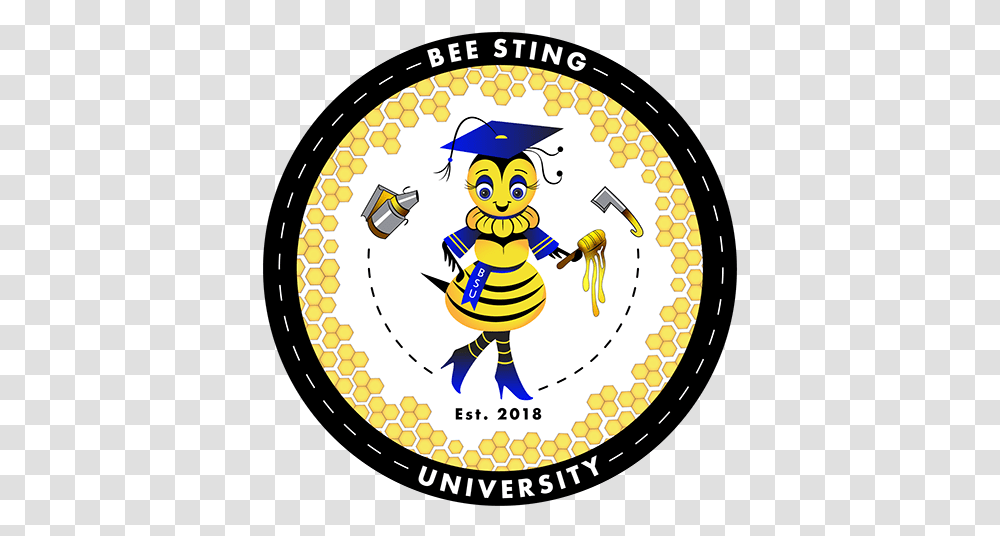 Bee Sting University Emblem Logo Design Hague Academy Logo, Costume, Text, Symbol, Graduation Transparent Png