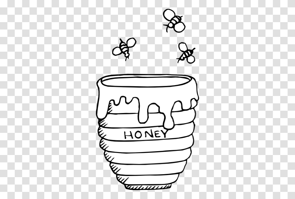 Bee With Turkey Clipart Black And White Collection, Jar, Bowl, Beverage, Drink Transparent Png