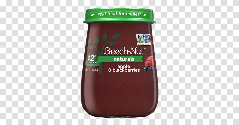 Beech Nut Naturals Apple & Blackberries Stage 2 Baby Food Beech Nut Spinach Zucchini Peas, Label, Text, Plant, Jam Transparent Png