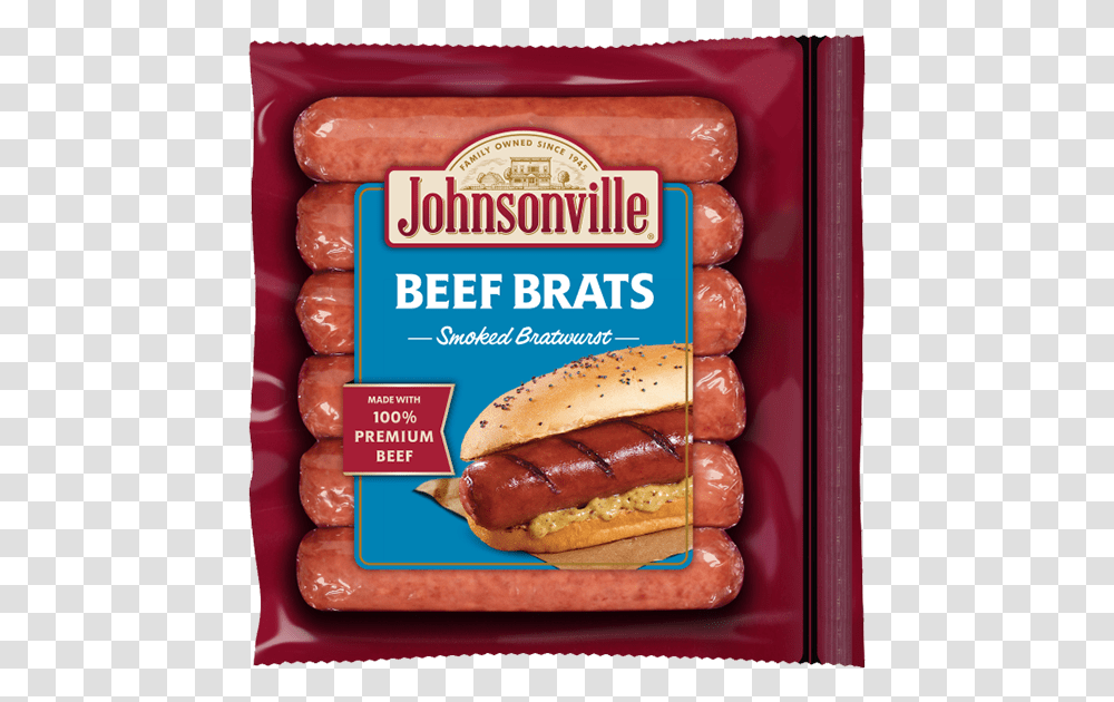 Beef Brats Johnsonville Brats, Food, Hot Dog, Burger, Pork Transparent Png