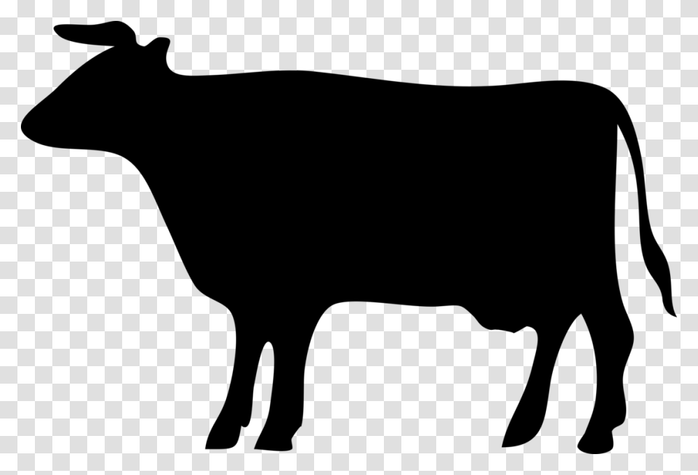 Beef Cattle Silhouette Drawing Dairy Cattle Graphic Arts Free, Gray, World Of Warcraft Transparent Png