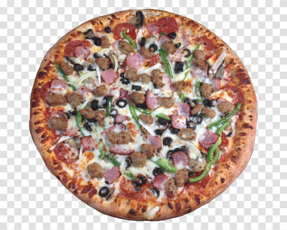 Beef Ham And Mushroom Pizza, Food, Meal, Dish Transparent Png