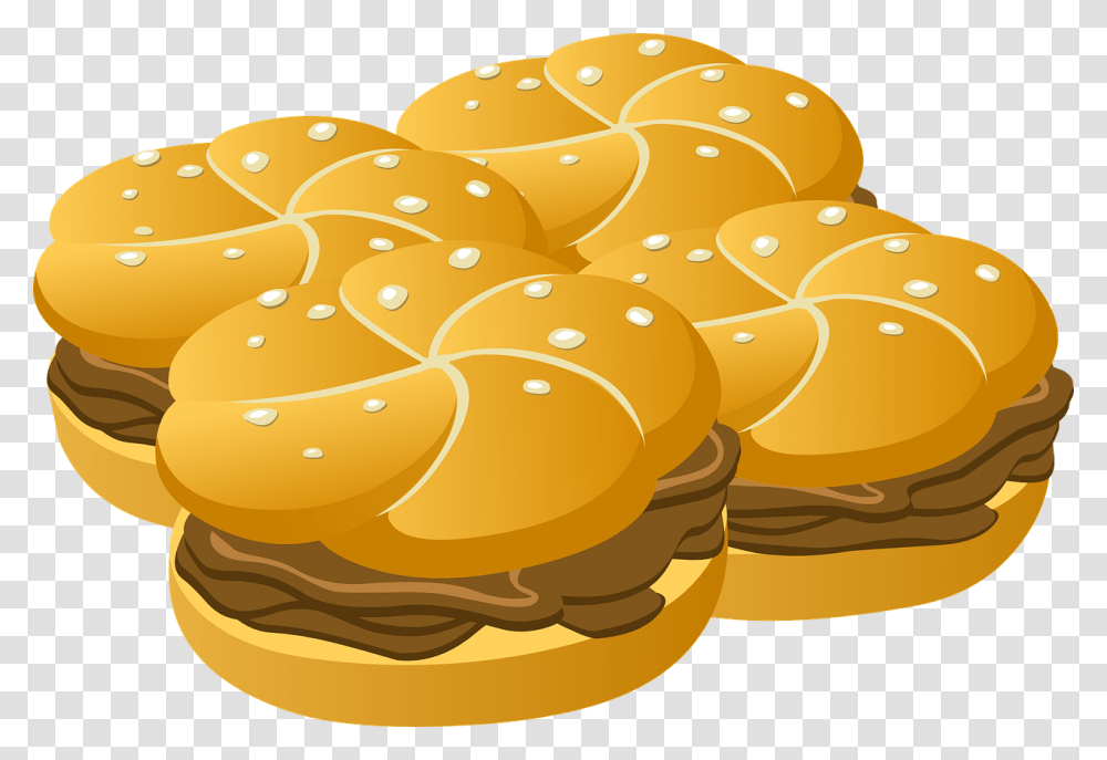 Beef On A Bun Clipart, Bread, Food, Sliced, Bakery Transparent Png