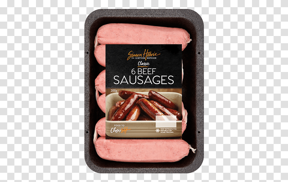 Beef Sausages 200g Breakfast Sausage, Food, Hot Dog, Weapon, Weaponry Transparent Png