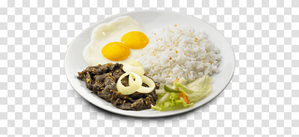 Beef Strips Plate Steamed Rice, Meal, Food, Dish, Plant Transparent Png