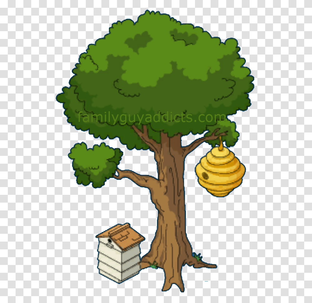 Beehive On A Tree Clipart Pixshark Com Images Bee Cartoon Bee Hive On Tree, Plant, Tree Trunk, Vegetation, Outdoors Transparent Png