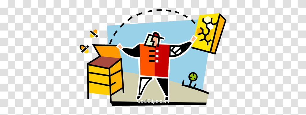 Beekeeper With Bees Royalty Free Vector Clip Art Illustration Transparent Png