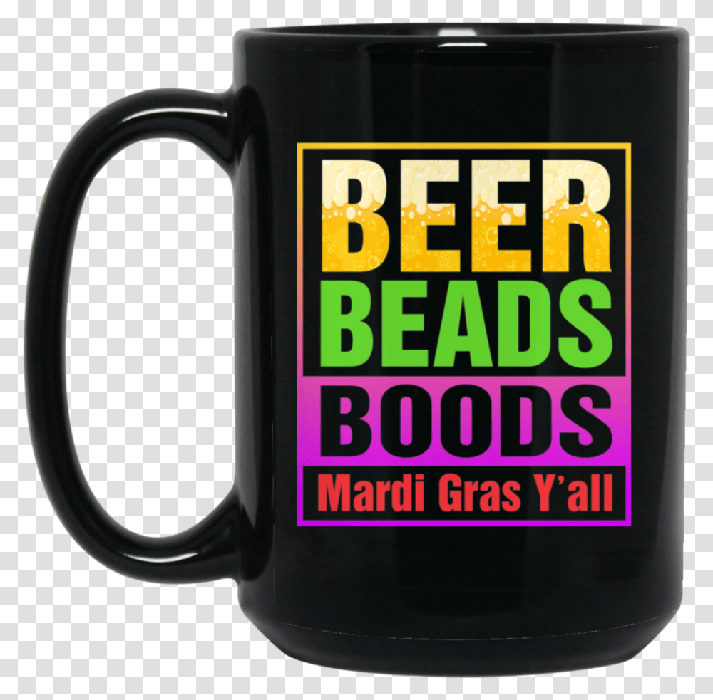 Beer Beads Boobs Funny Mardi Gras 11oz 15oz Black Beer Stein, Coffee Cup Transparent Png