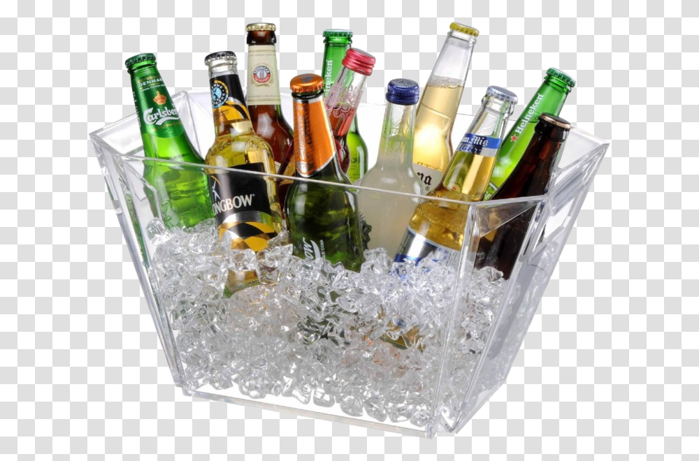 Beer Bucket, Alcohol, Beverage, Drink, Bottle Transparent Png