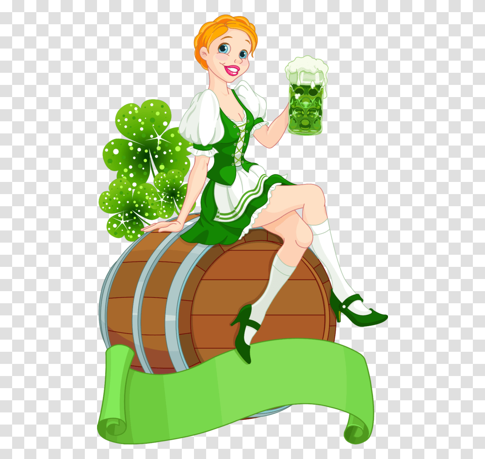 Beer Glass Bottle Cartoon Green Beer Illustration, Person, Human, Beverage, Drink Transparent Png