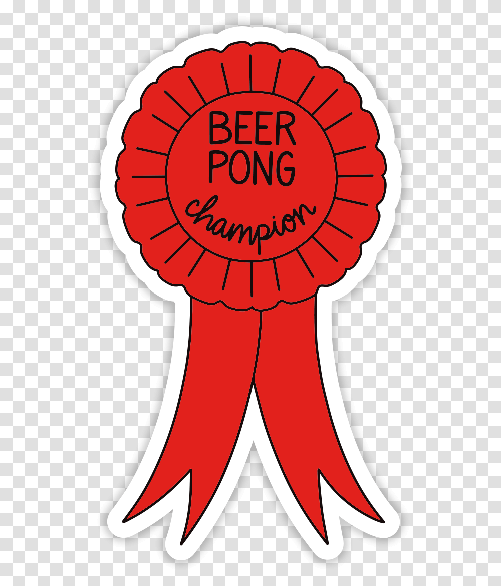 Beer Pong Champ Sticker Clip Art, Logo, Symbol, Trademark, Badge Transparent Png