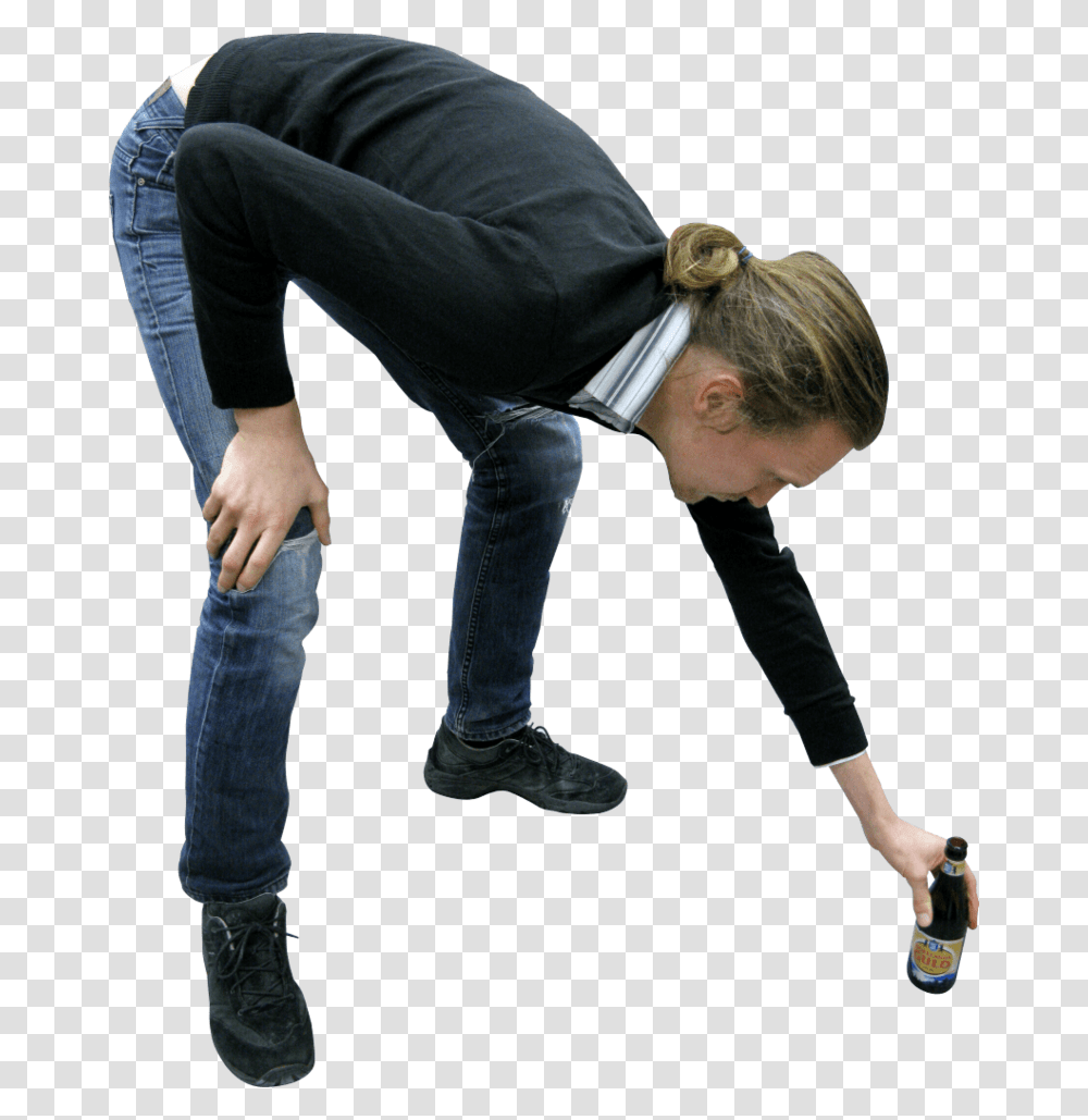 Beerbottle Man Bending Over, Pants, Person, Shoe Transparent Png