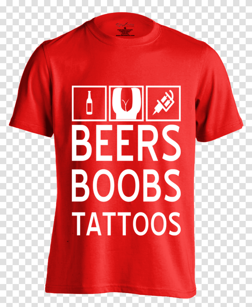 Beers Boobs Tattoos Active Shirt, Apparel, T-Shirt, Sleeve Transparent Png
