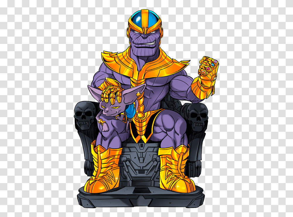 Beerus Thanos From Avengers And Beerus From Dragon Thanos X Beerus, Helmet, Clothing, Person, Hand Transparent Png
