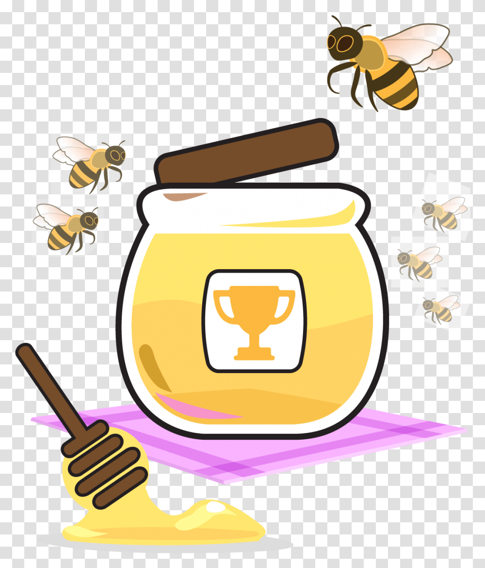 Bees And Honey Jar Honey Jar Clip Art, Angry Birds, Food Transparent Png