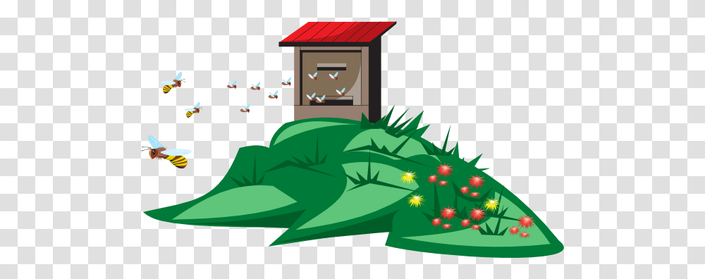 Bees Flying To And From Home Clip Art, Tree, Plant, Bird, Animal Transparent Png