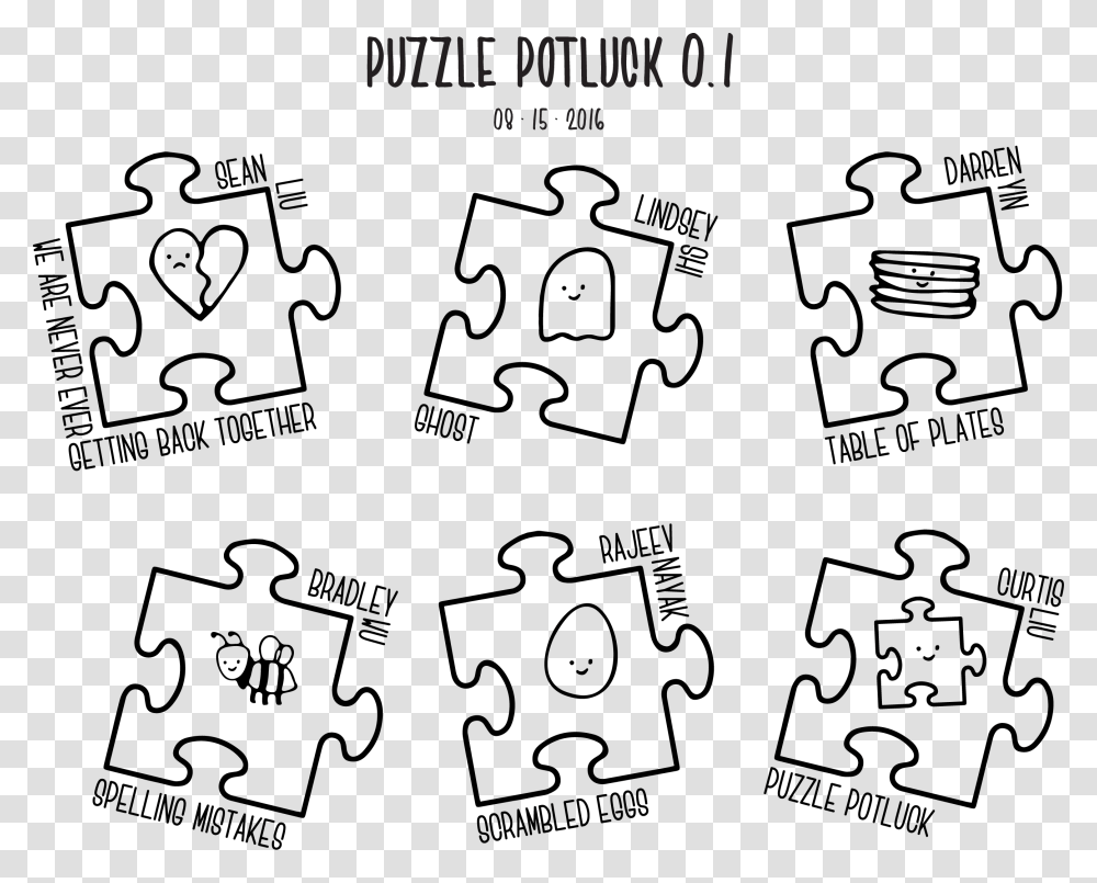 Before Puzzle Potluck 1 We Were Writing Puzzles As Cartoon, Number, Alphabet Transparent Png