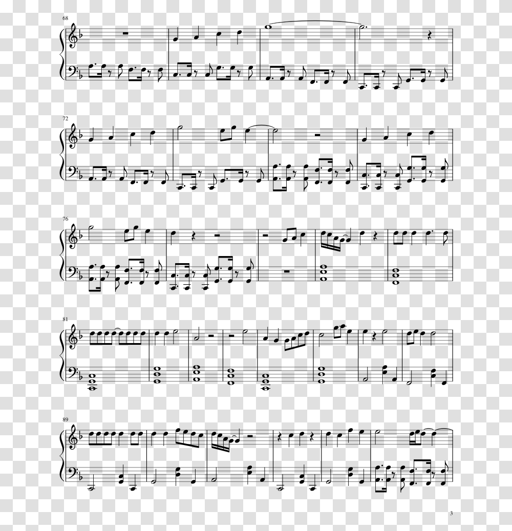 Begin Sheet Music Composed By Bts Jungkook 3 Of 4 Pages Partitura Everlong Foo Fighters, Gray, World Of Warcraft Transparent Png