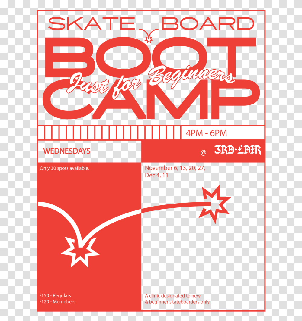 Beginner Boot Camp Skateboard Clinic Winter Session Poster, Advertisement, Flyer, Paper, Brochure Transparent Png