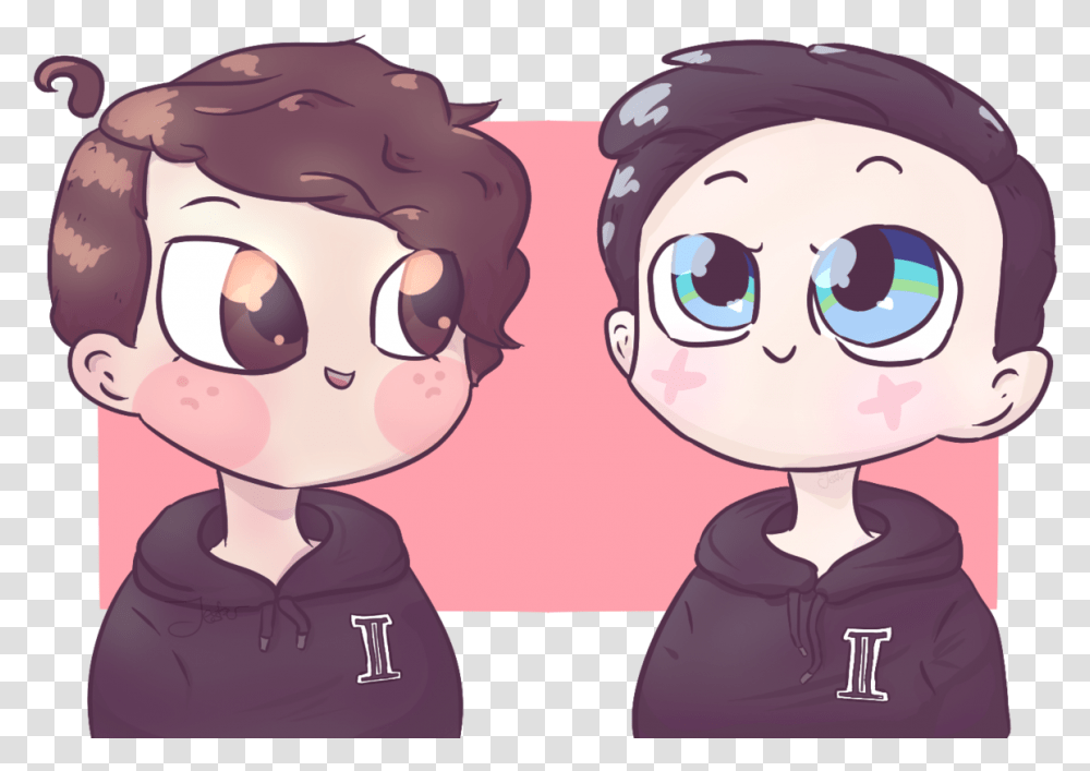 Behold My First Dan And Phil Fanart Dan And Phil Cute Fanart, Person, Glasses, Drawing Transparent Png