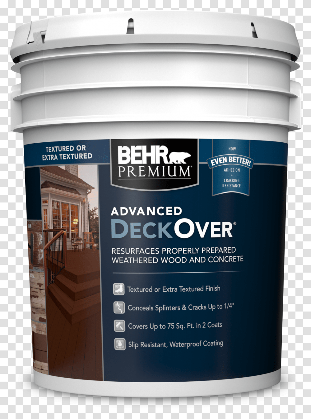 Behr Premium Advanced Deckover Textured 5 Gallon Image Behr Pro Exterior Satin, Paint Container, Bucket Transparent Png