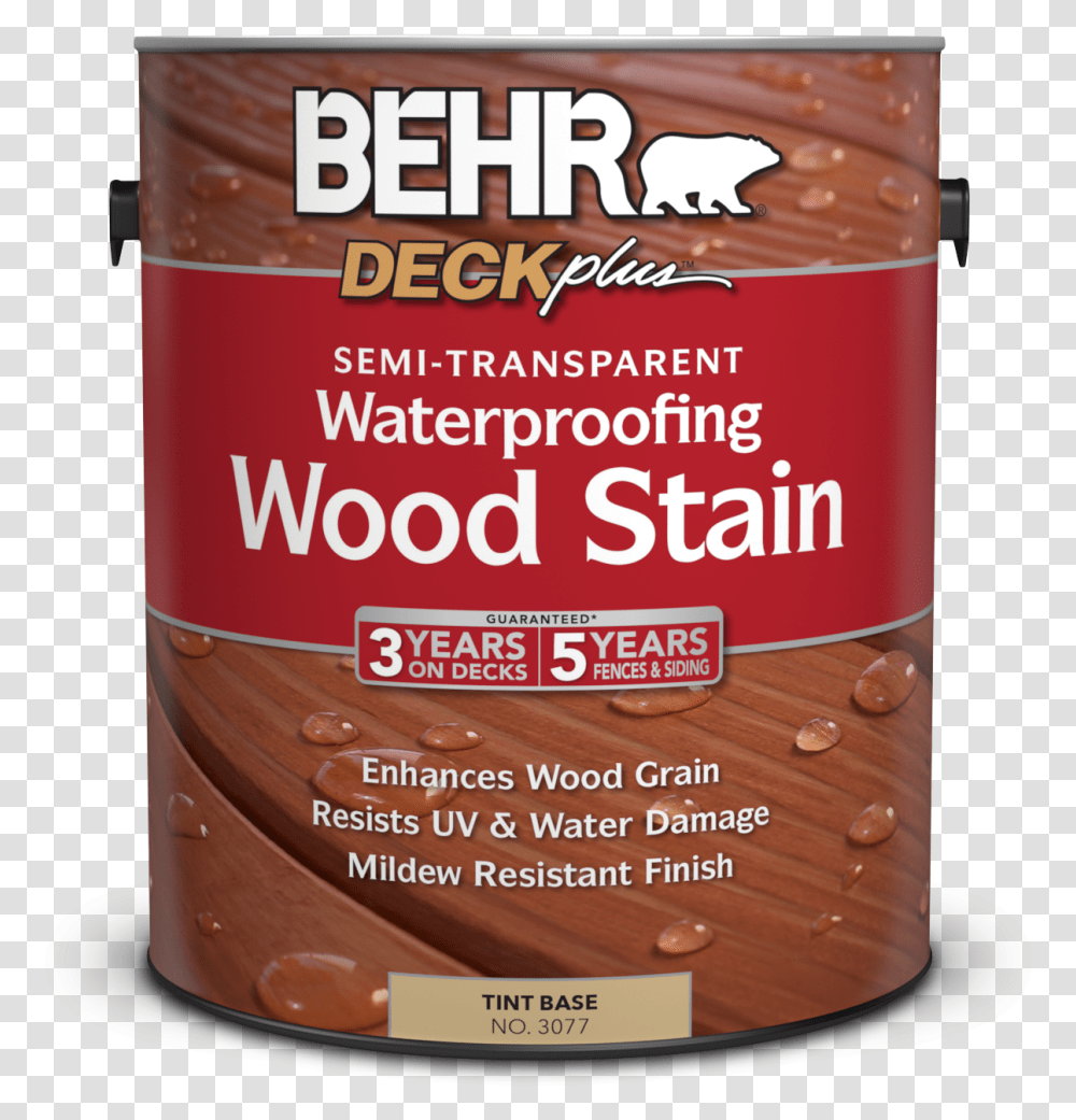 Behr Wood Stain Semi Behr Deck Plus, Canned Goods, Aluminium, Food, Tin Transparent Png