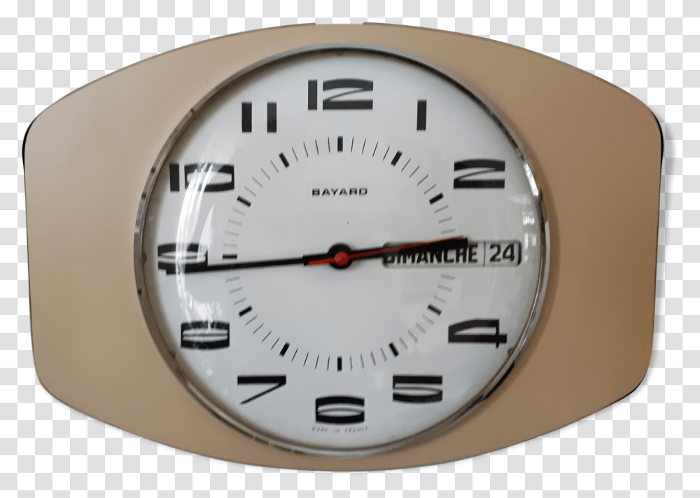 Beige Formica Vintage Clock With Date Wall Clock, Analog Clock, Wristwatch, Clock Tower, Architecture Transparent Png