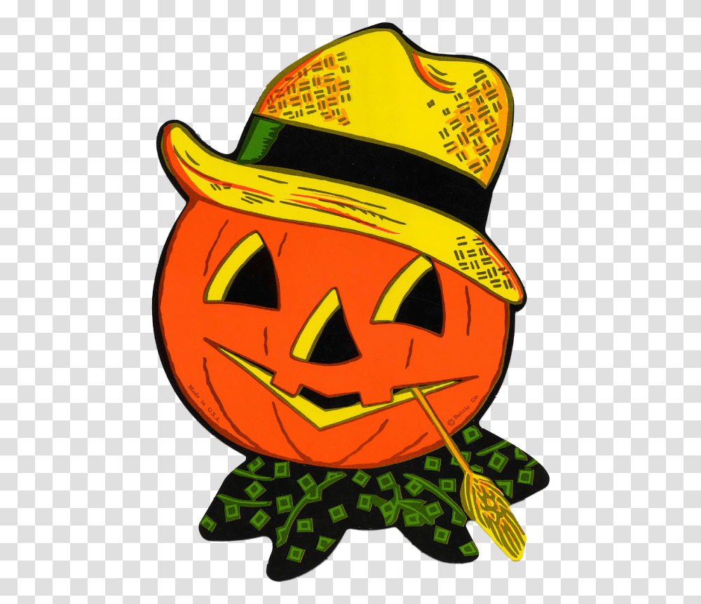 Beistle Pumpkin Head Vintage Halloween Jack O Lantern, Apparel, Helmet Transparent Png