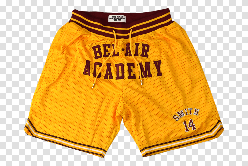 Bel Air Academy Will Smith Gold Basketball Shorts Bel Air Academy Shorts, Clothing, Apparel, Baseball Cap, Hat Transparent Png