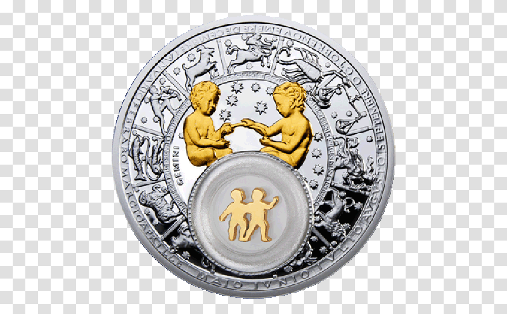 Belarus 2013 20 Rubles Gemini Belarus Zodiac 2013 Proof Gemini, Coin, Money, Person, Human Transparent Png