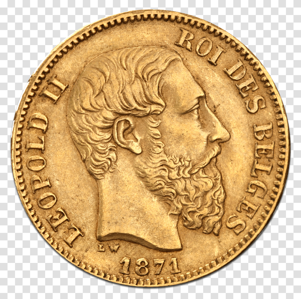 Belgian Franc Leopold Ii Gold Coin 1910 British Sovereign Gold Coin, Rug, Money Transparent Png