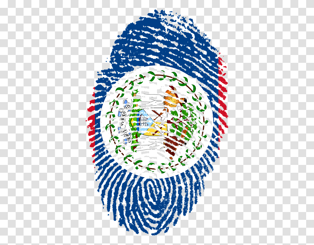 Belize Flag Fingerprint Country Pride Identity Belize Flag, Outer Space, Astronomy, Universe, Planet Transparent Png
