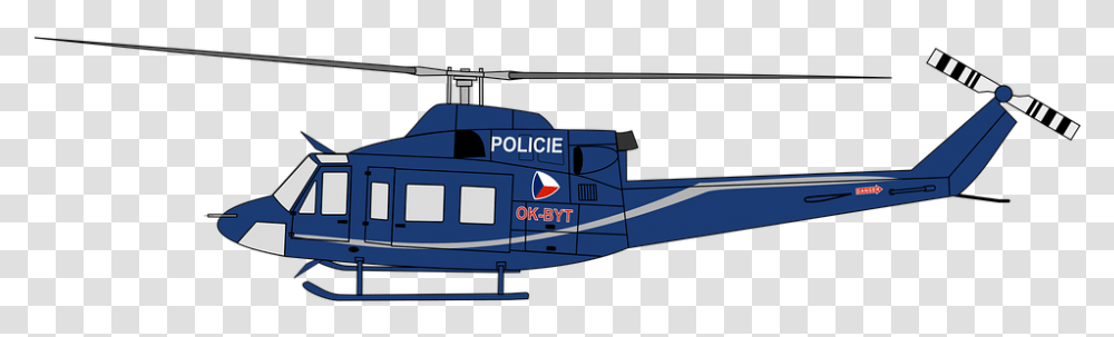 Bell 412 Helicopter Of The Czech Police Blue Police Helicopter Clip Art, Vehicle, Transportation, Aircraft, Airplane Transparent Png