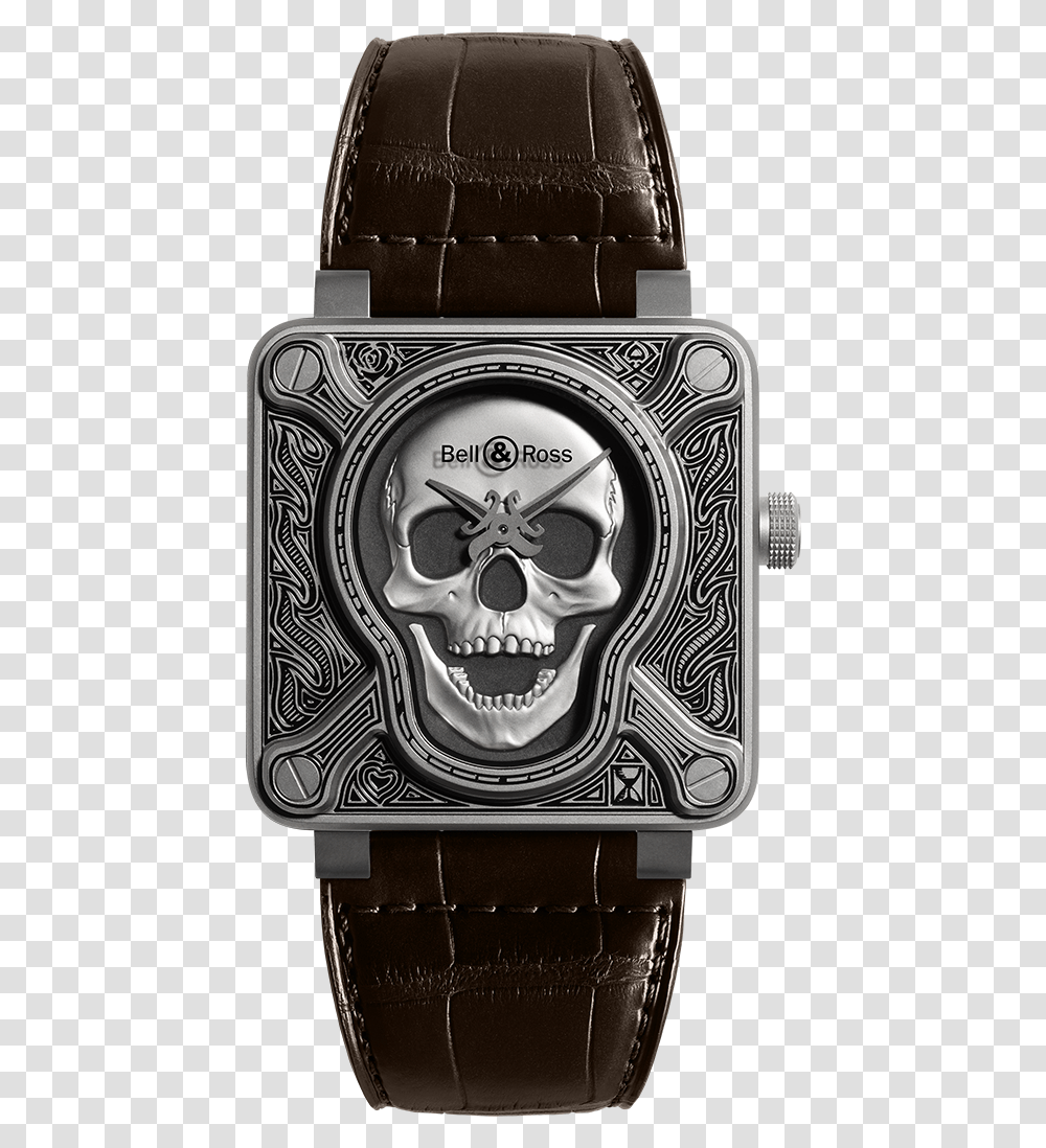 Bell Amp Ross Burning Skull, Wristwatch, Clock Tower, Architecture, Building Transparent Png