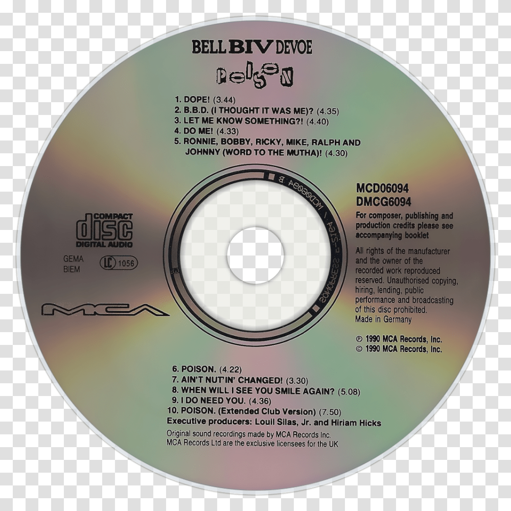 Bell Biv Devoe Cher If I Could Turn Back Time Cd, Disk, Dvd Transparent Png