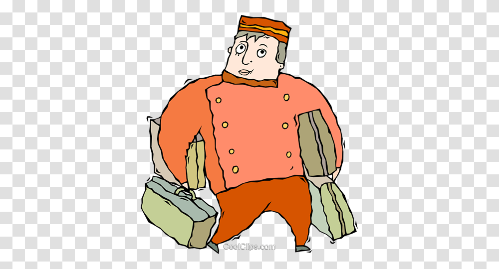 Bell Boy Royalty Free Vector Clip Art Illustration, Person, Human, Chef, Hoodie Transparent Png