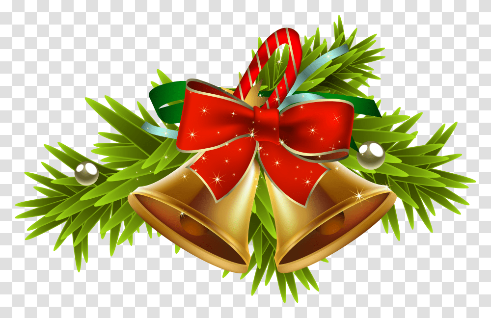 Bell Clipart Christmas Deco Christmas Bells And Holly Transparent Png